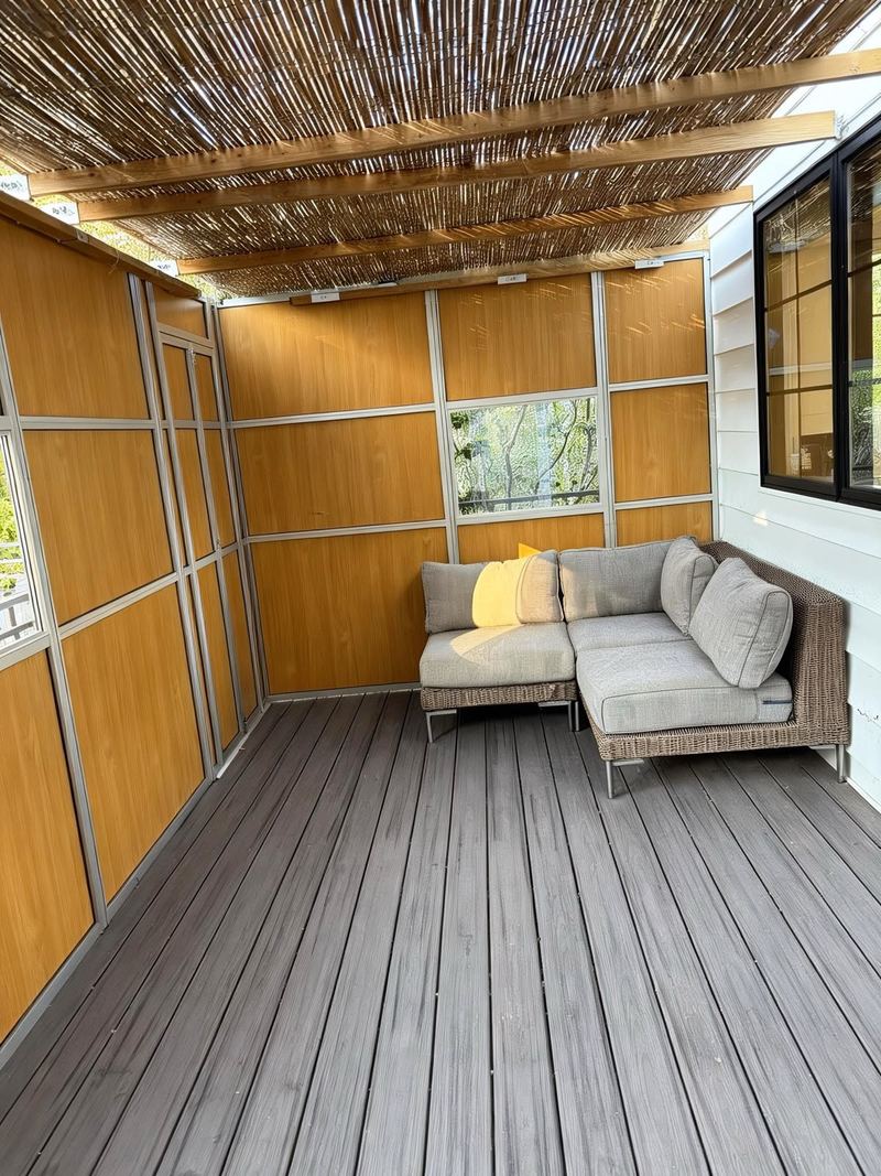 A modern Leiter sukkah assembled by Premium Sukka Builders